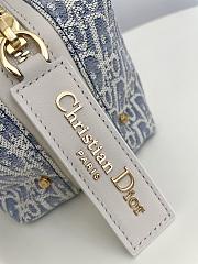Dior Small D-Journey Bag Blue Dior Oblique Chambray with Raffia Effect and Light Biscuit Smooth Calfskin - 25.5x14.5x14cm  - 2