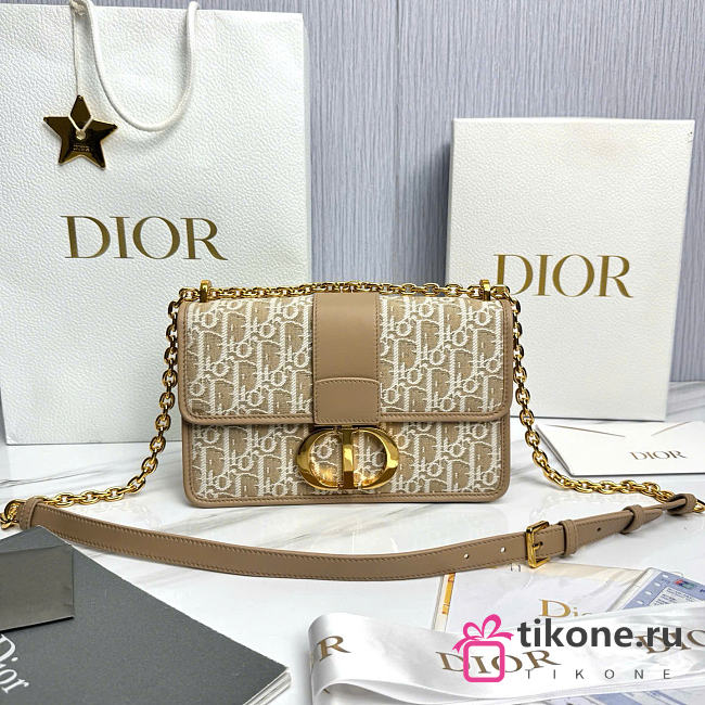 Dior 30 Montaigne Chain Bag Natural Dior Oblique Jacquard - 25x16.5x9cm - 1