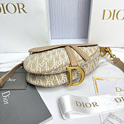 Dior Saddle Bag with Strap Dior Oblique Jacquard and Natural Smooth Calfskin - 25.5x20x6.5cm - 5