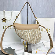 Dior Saddle Bag with Strap Dior Oblique Jacquard and Natural Smooth Calfskin - 25.5x20x6.5cm - 3