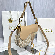 Dior Saddle Bag with Strap Dior Oblique Jacquard and Natural Smooth Calfskin - 25.5x20x6.5cm - 2