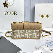 30 Montaigne East-West Bag with Chain Dior Oblique Jacquard and Natural Smooth Calfskin - 21x12x6cm - 3