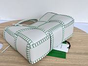 Bottega Veneta Small Intrecciato Topstitch Leather Tote In White Green - 30x20x11.5cm - 4