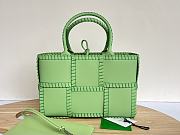 Bottega Veneta Small Intrecciato Topstitch Leather Tote In Green - 30x20x11.5cm - 1