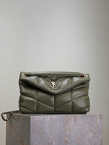 YSL Loulou Puffer Small In Nappa Leather Light Musk - 29x17x11cm