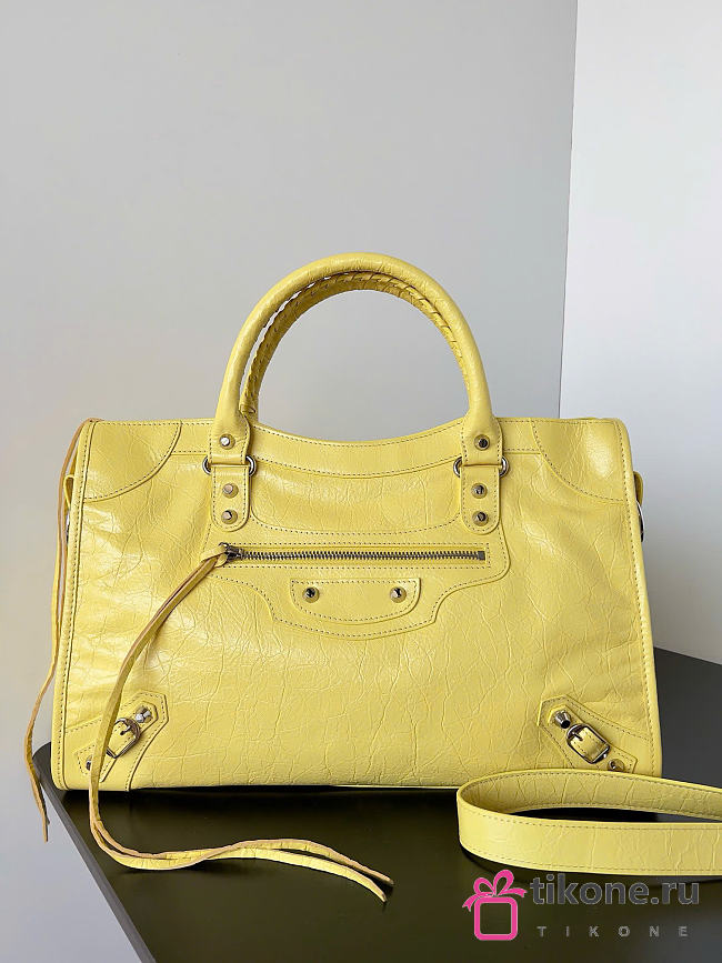 Balenciaga Le City Bag Medium in Yellow Arena Lambskin - 38x24x13cm - 1