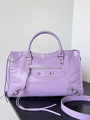 Balenciaga Le City Bag Medium in Purple Arena Lambskin - 38x24x13cm - 1