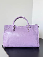 Balenciaga Le City Bag Medium in Purple Arena Lambskin - 38x24x13cm - 2