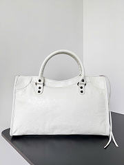 Balenciaga Le City Bag Medium in White Arena Lambskin - 38x24x13cm - 6
