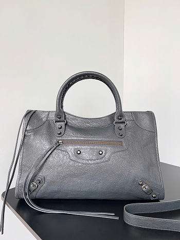 Balenciaga Le City Bag Medium in Gray Lambskin - 38x24x13cm