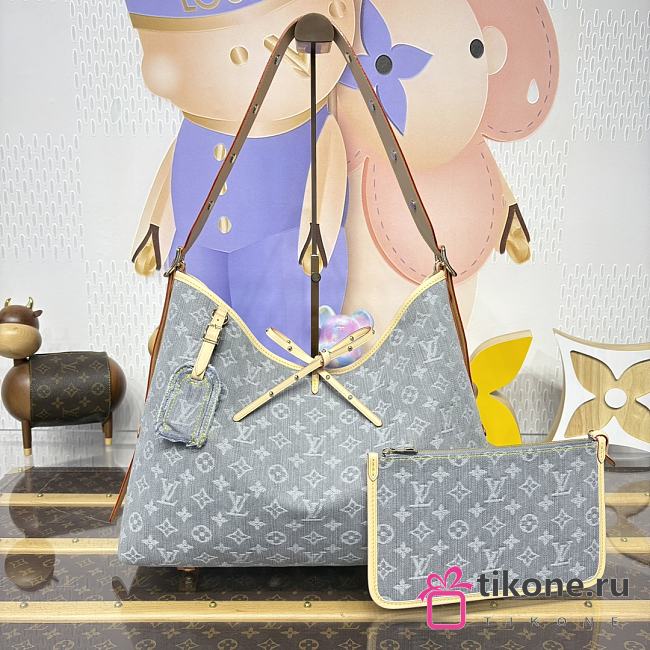 LV CarryAll MM Monogram Denim Washed Gray M13289 - 39x30x15cm - 1