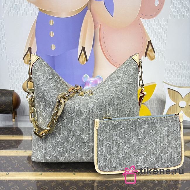 LV Coussin Hobo MM Monogram Denim Washed Gray M13390 - 38x33x10cm - 1