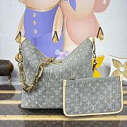 LV Coussin Hobo MM Monogram Denim Washed Gray M13390 - 38x33x10cm - 1