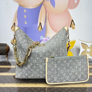 LV Coussin Hobo MM Monogram Denim Washed Gray M13390 - 38x33x10cm