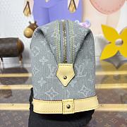 LV Cosmetic Pouch GM Monogram Denim Washed Gray M13750 - 27x18x9cm - 5