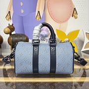 LV Keepall Bandouliere 25 Sky Blue M14681 - 25x15x11cm - 4