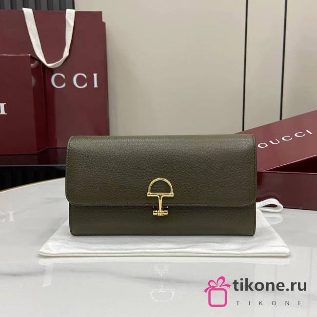 Gucci Softbit Continental Wallet Green - 19x10x3.5cm - 1