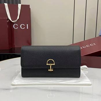 Gucci Softbit Continental Wallet Black - 19x10x3.5cm
