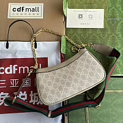 Gucci Ophidia Small Shoulder Bag Beige And White GG - 25x15.5x6cm - 5
