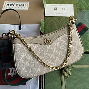 Gucci Ophidia Small Shoulder Bag Beige And White GG - 25x15.5x6cm - 2