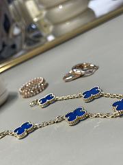 VCA Vintage Alhambra Bracelet 5 Motifs 18K Yellow Gold Blue - 6