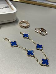 VCA Vintage Alhambra Bracelet 5 Motifs 18K Yellow Gold Blue - 5