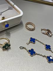 VCA Vintage Alhambra Bracelet 5 Motifs 18K Yellow Gold Blue - 4