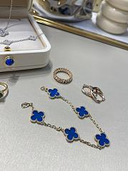 VCA Vintage Alhambra Bracelet 5 Motifs 18K Yellow Gold Blue - 3