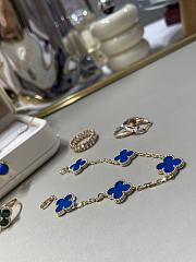 VCA Vintage Alhambra Bracelet 5 Motifs 18K Yellow Gold Blue - 2