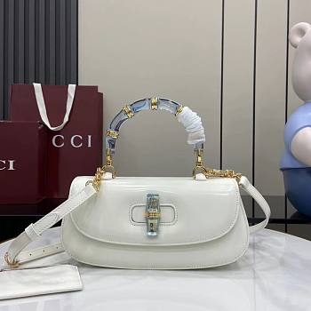 Gucci Bamboo Diva Medium Bag White - 26.6x13x8cm