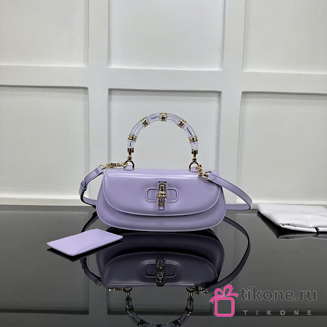 Gucci Bamboo Diva Medium Bag Purple - 26.6x13x8cm - 1