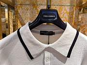Dolce&Gabbana Pique Polo Shirt with DG Logo in White  - 2