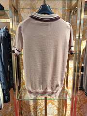 Dolce & Gabbana Logo Embroidery Silk Polo Shirt Beige - 2