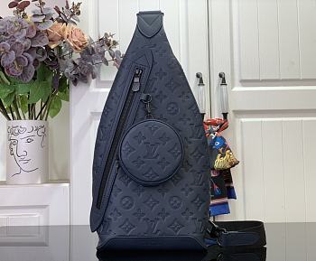 LV Duo Slingbag Monogram Shadow Leather Navy M24467 - 20x42x6cm