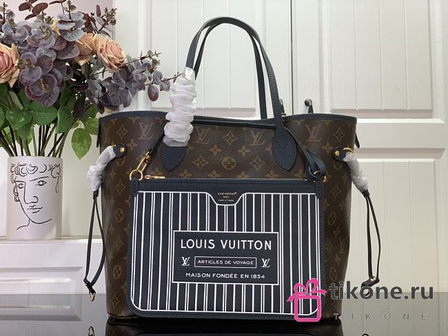 LV Neverfull Inside Out MM Reversible Tote Bag Navy M14994 - 32x27x14 - 1