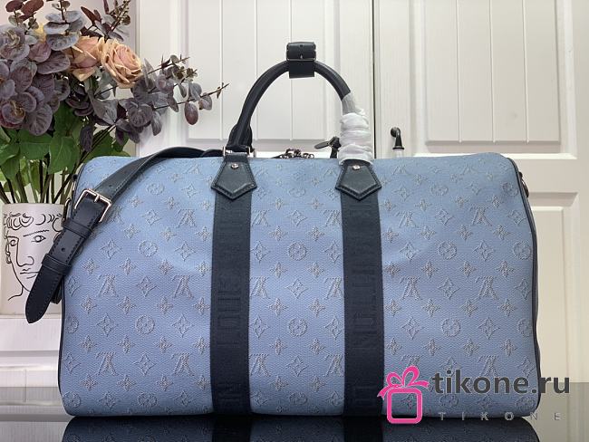 LV Keepall Bandouliere 50 Monogram Heritage Blue M14837 - 50x29x23cm - 1