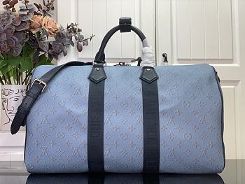 LV Keepall Bandouliere 50 Monogram Heritage Blue M14837 - 50x29x23cm