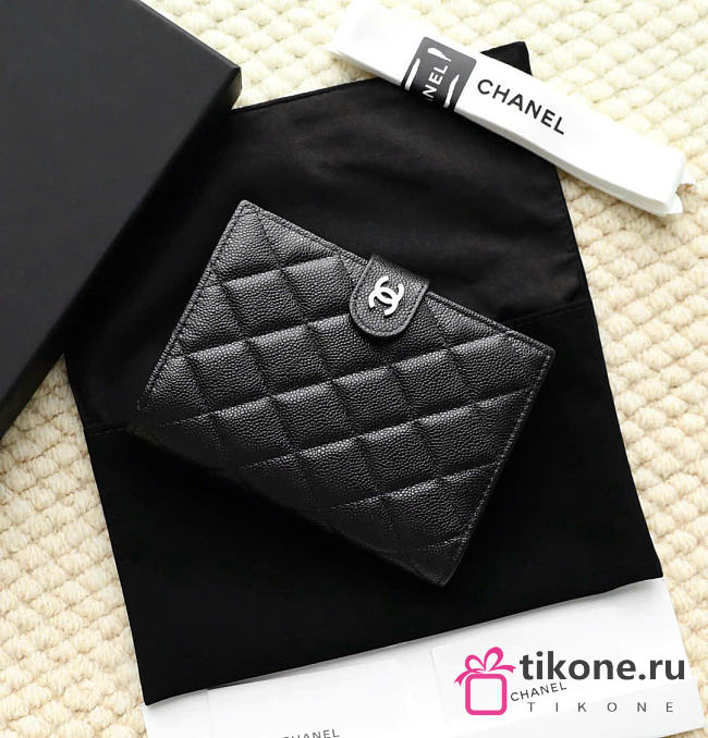 Chanel Caviar Quilted Passport Holder Black - 14x10.5x2cm - 1