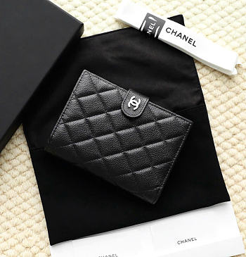 Chanel Caviar Quilted Passport Holder Black - 14x10.5x2cm