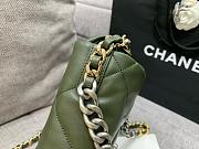 Chanel 19 Handbag Shiny Lambskin Khaki - 16x26x9cm - 6
