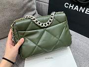 Chanel 19 Handbag Shiny Lambskin Khaki - 16x26x9cm - 3