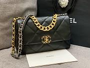 Chanel 19 Large Handbag Shiny Lambskin Black Gold Hardware - 30x20x10cm - 5