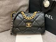 Chanel 19 Large Handbag Shiny Lambskin Black Gold Hardware - 30x20x10cm - 3