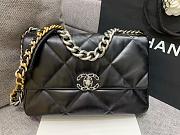 Chanel 19 Large Handbag Shiny Lambskin Black Silver Hardware - 30x20x10cm - 5