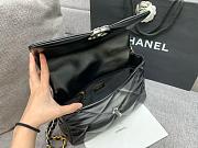 Chanel 19 Large Handbag Shiny Lambskin Black Silver Hardware - 30x20x10cm - 4