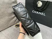 Chanel 19 Large Handbag Shiny Lambskin Black Silver Hardware - 30x20x10cm - 3