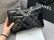 Chanel 19 Large Handbag Shiny Lambskin Black Silver Hardware - 30x20x10cm - 2