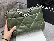 Chanel 19 Large Handbag Shiny Lambskin Khaki Gold Hardware - 30x20x10cm - 6
