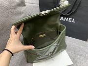Chanel 19 Large Handbag Shiny Lambskin Khaki Gold Hardware - 30x20x10cm - 5