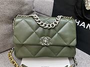 Chanel 19 Large Handbag Shiny Lambskin Khaki Gold Hardware - 30x20x10cm - 3